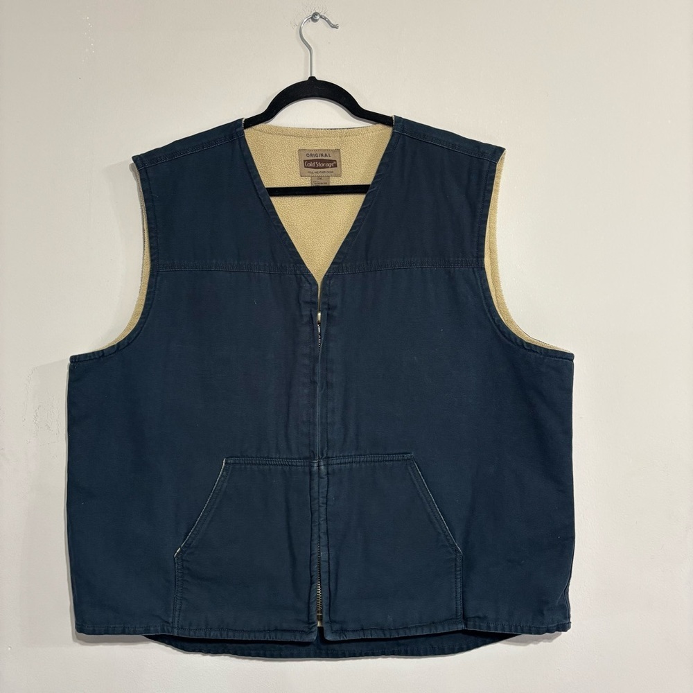 Cold Storage Green And‎ Blue
Fleece Lined Zip Front Cotton Vest Men's Size 2XL - Picture 5 of 7